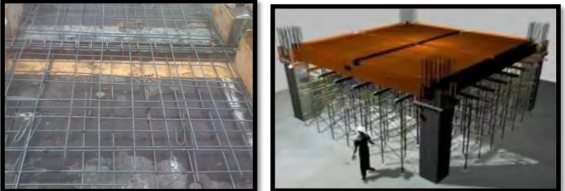 Gambar 5.6 Pelaksanaan Bekisting Plat  d.  Pasang perancah scaffolding/ pipe support pada jalur as lantai 