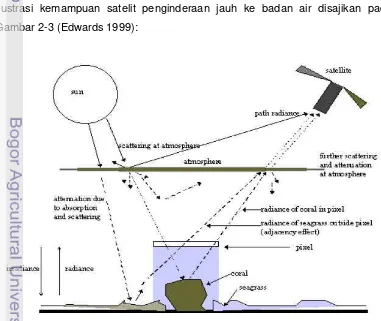 Gambar 2-3 Ilustrasi kemampuan radiasi sensor satelit ke badan air 