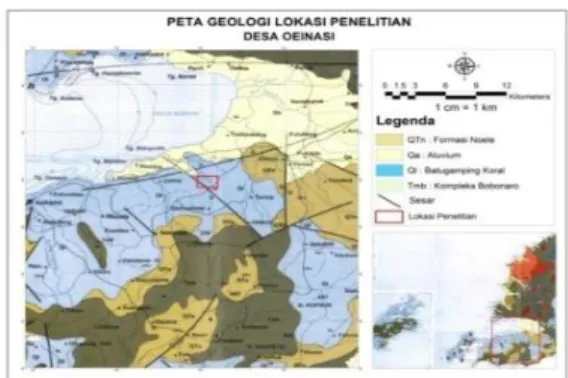 Gambar 1. Peta geologi Kabupaten Kupang  [11]. 