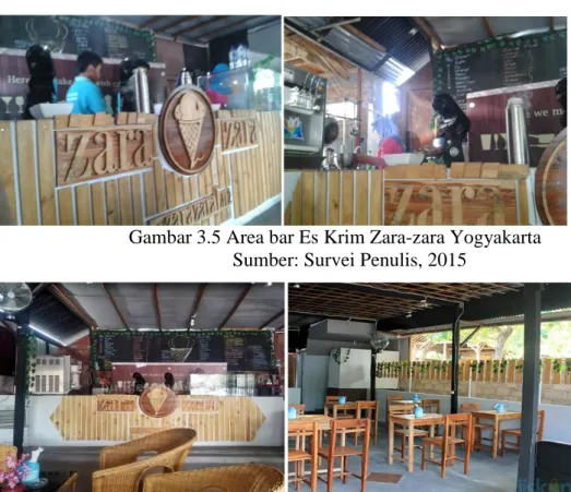 Gambar 3.6 Area cafe Es Krim Zara-zara Yogyakarta  Sumber: Survei Penulis, 2015 
