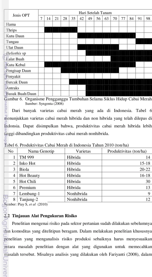 Tabel 6. Produktivitas Cabai Merah di Indonesia Tahun 2010 (ton/ha) 
