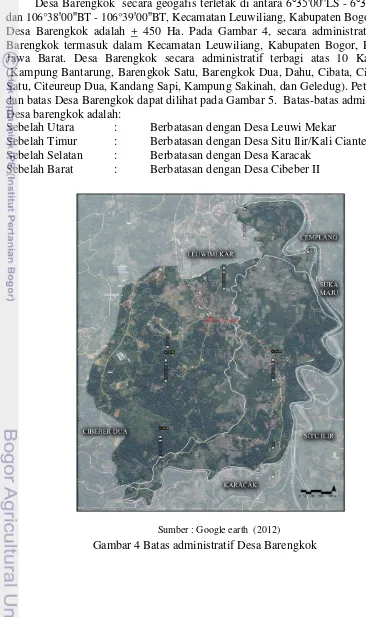 Gambar 4 Batas administratif Desa Barengkok 