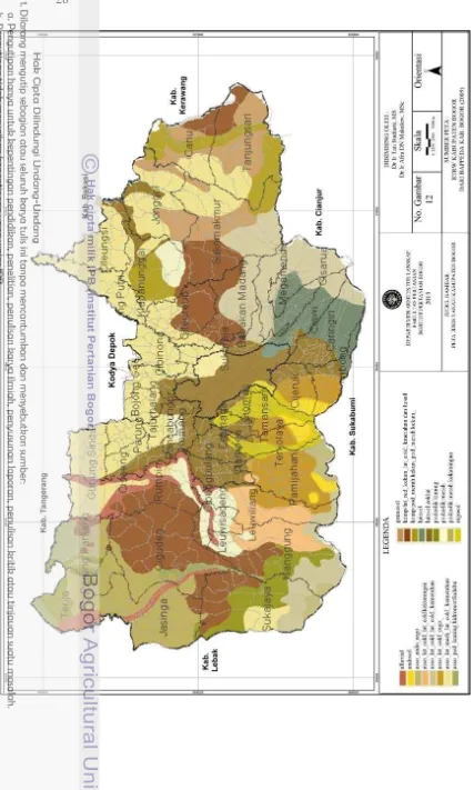 Gambar 12 Peta jenis tanah Kabupaten Bogor 