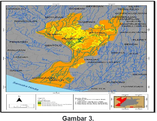 Gambar 3.Peta Fungsi Kawasan DAS Progo di Kabupaten Bantul