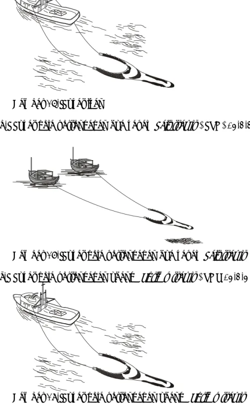 Gambar 17. Pukat hela pertengahan dua kapal ( Pair trawls )  c.  Pukat hela pertengahan udang ( Shrimp trawls ), TMS 03.2.3  