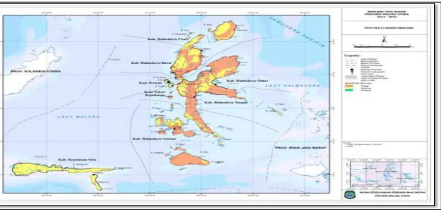 Gambar 5: Peta Multi Resiko Bencana di Provinsi Maluku Utara 