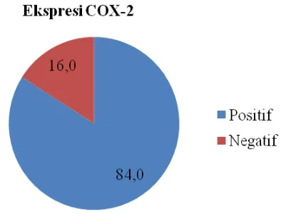 Gambar 5.1.6 Proporsi ekspresi COX-2 pada penderita rinosinusitis. 