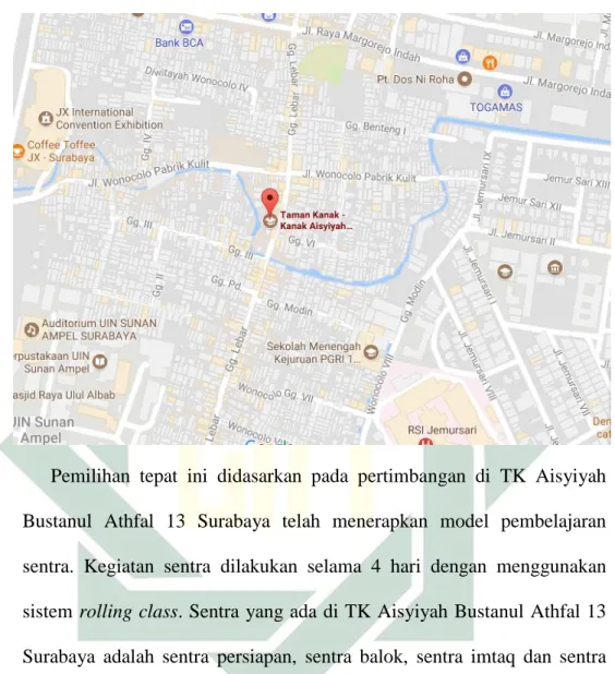 Gambar 3.1. Peta TK Aisyiyah Bustanul Athfal 13  