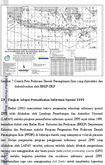 Gambar 7 Contoh Peta Prakiraan Daerah Penangkapan Ikan yang diproduksi dan 