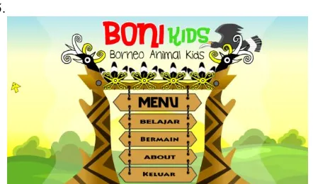 Gambar 5. Antarmuka scene opening “Boni Kids”