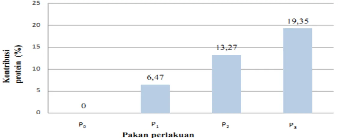 Gambar 1. Kontribusi protein ajitein dalam konsentrat  Gambar  1  menunjukkan  bahwa 