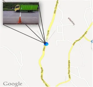 Gambar 2.   Lokasi  Pengukuran  Peta  wilayah  ruas  jalan  Bandung  –  Nagreg  (Google  Maps 2011)