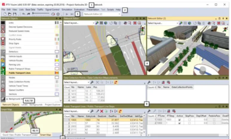 Gambar 3.1 Tampilan User Interface PTV. VISSIM 9.0 