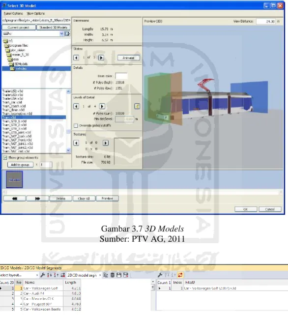 Gambar 3.7 3D Models  Sumber: PTV AG, 2011 