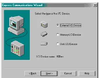 Gambar 2.35 Select External I/O Device [11] .  2) Kemudian Next hingga selesai tekan <Finish>