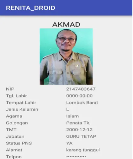 Gambar 9. Tampilan halaman data profil 