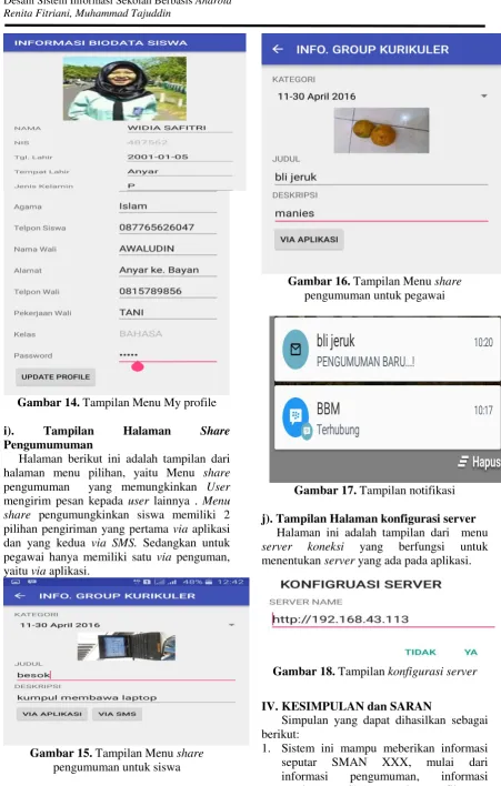 Gambar 14. Tampilan Menu My profile 