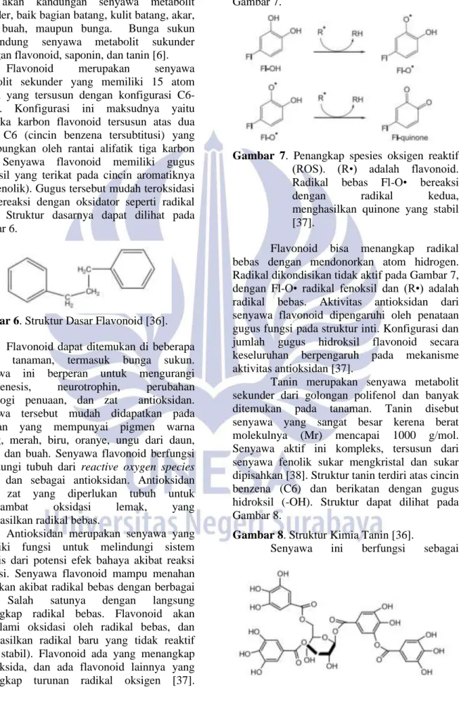 Gambar 6. Struktur Dasar Flavonoid [36]. 