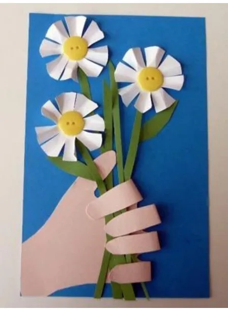 Gambar diatas adalah contoh mainan dari kertas yang bernama Bunga 3 Dimensi dari Kertas - Mainan Anak, APE PAUD Sederhana buatan sendiri