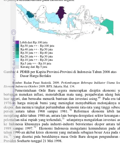 Gambar 4  PDRB per Kapita Provinsi-Provinsi di Indonesia Tahun 2008 atas 