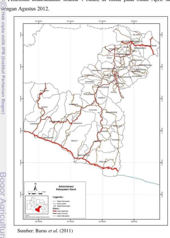 Gambar 4  Peta administrasi Kabupaten Garut 