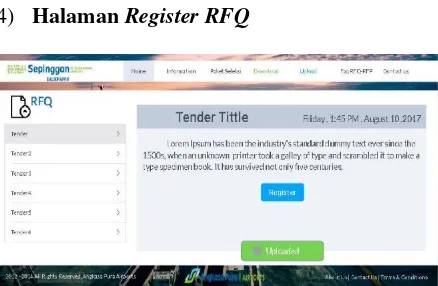 Gambar 7. Interface Register RFQ 