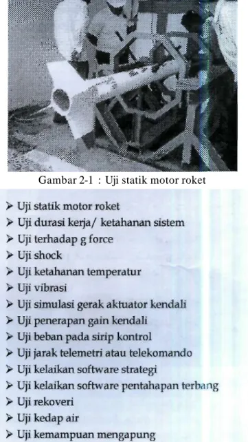 Gambar 2-1 : Uji statik motor roket 