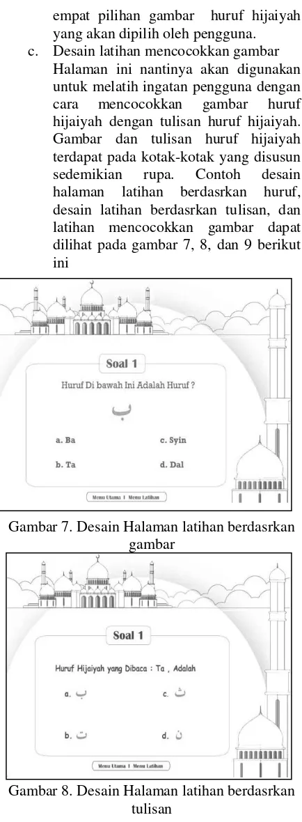 Gambar 8. Desain Halaman latihan berdasrkan tulisan 