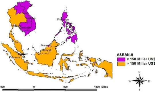 Gambar 4.2 GDP ASEAN-9 2012. (Sumber: World Bank Data, 2012) 