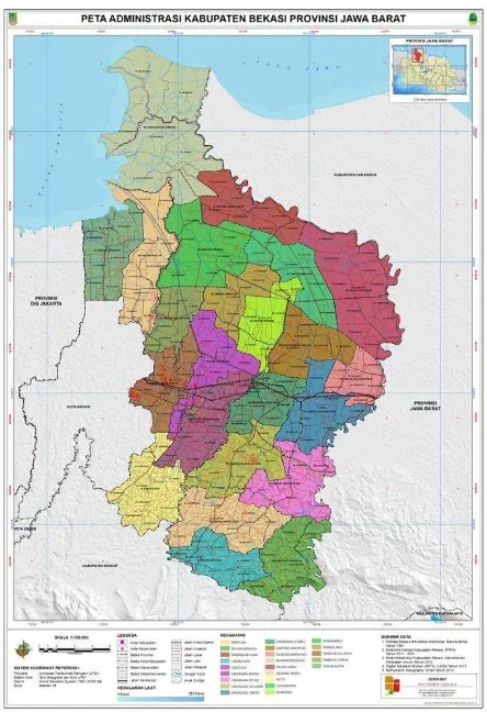 Gambar 1.1 Peta Administrasi Kota Bekasi 