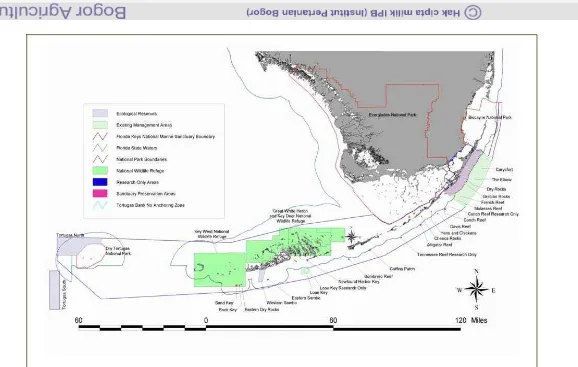 Gambar 9.   Peta “Marine Cadastre” di Florida Sanctuary, USA  (US-DOC  NOAA, 2002) 