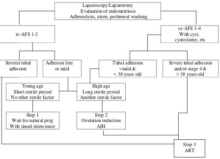 Figure 1. Japanese Society of Obstetrics and Gynecology therapeutic guidelines for endometriosis patients with infertility.3 Reproduced by permission