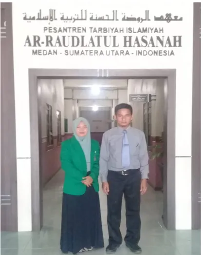 Foto bersama wakil sekretaris umum Pondok Pesantren Ar- Raudhatul  Hasanah 