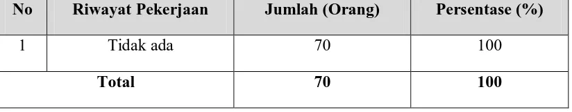 Tabel 4.3 Distribusi Nelayan Young Panah Hijau Lingkungan 8 Kecamatan Medan Marelan Tahun 2010 Berdasarkam Riwayat Pekerjaan  