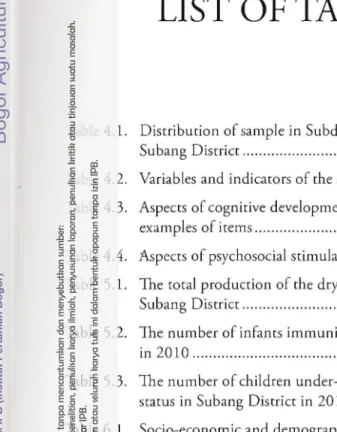 Table 5.2.  The number of infants immunized in Subang District  
