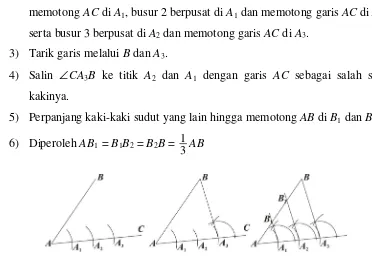 Gambar. II-31 Membagi ruas garis menjadi 2 bagian yang sama panjang 