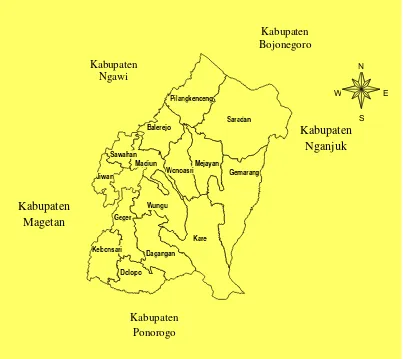 Gambar 1: Geografis Kabupaten Madiun  