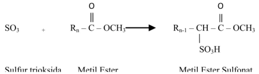 Gambar 10. Reaksi sulfonasi pembuatan MES (Watkins, 2001) 