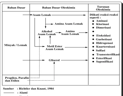 Tabel.2.1. Diagram alur oleokimia dan turunanya 