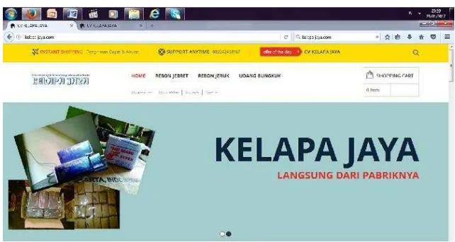 gambar menu tampilan utama website www.kelapa-jaya.com 