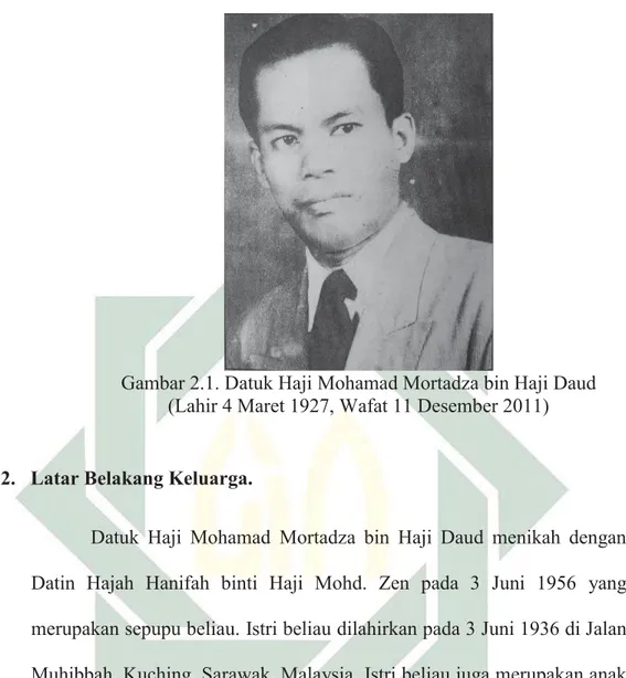 Gambar 2.1. Datuk Haji Mohamad Mortadza bin Haji Daud (Lahir 4 Maret 1927, Wafat 11 Desember 2011)
