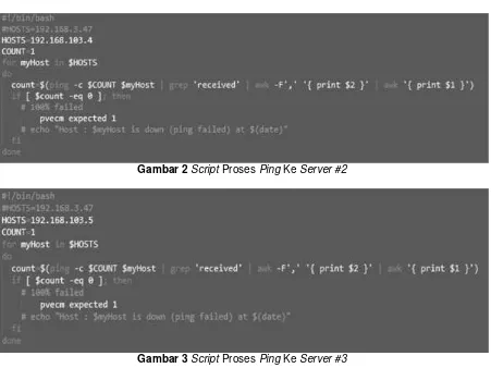 Gambar 2 Script Proses Ping Ke Server #2
