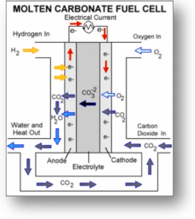 Gambar 2.5 Alur kerja Molten Carbonate Fuel Cell 