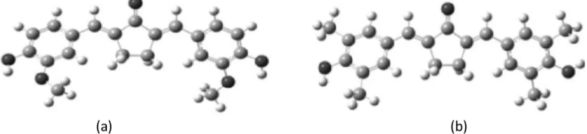 Gambar 2 Struktur 3 dimensi (a) PGV-0 dan (b) PGV-1 hasil optimasi 
