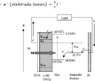 Gambar 1. Prinsip Kerja DSSC [3]