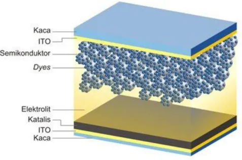 Gambar 2.2. Struktur Dye Sensitized Solar Cell (Grätzel, 2003) 