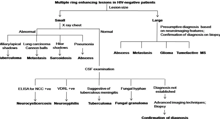Gambar 4. Algoritme pasien dengan multiple enhancing lesion 