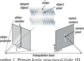 Gambar 1. Prinsip kerja structured-light 3D 