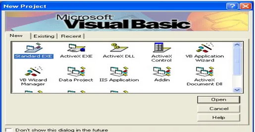 Gambar 2.4.  Tampilan awal Visual Basic 