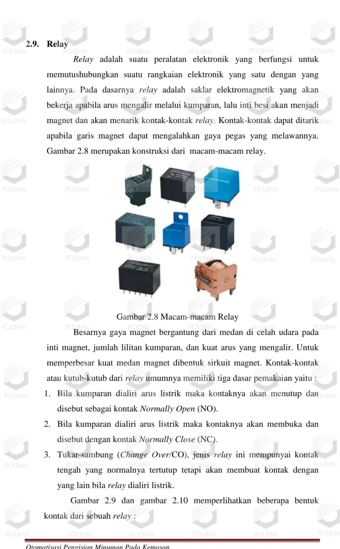 Gambar 2.8 merupakan konstruksi dari  macam-macam relay. 